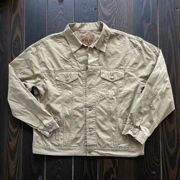 GAP Other - Vintage Y2K GAP Blue Jeans Cotton Trucker Jacket Men's Size XXL – Khaki Tan